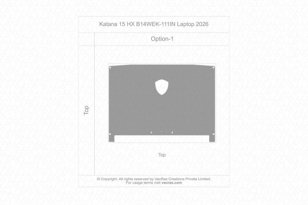 MSI Katana 15 HX B14WEK Laptop 2026 | Vinyl Skin Cut File Template