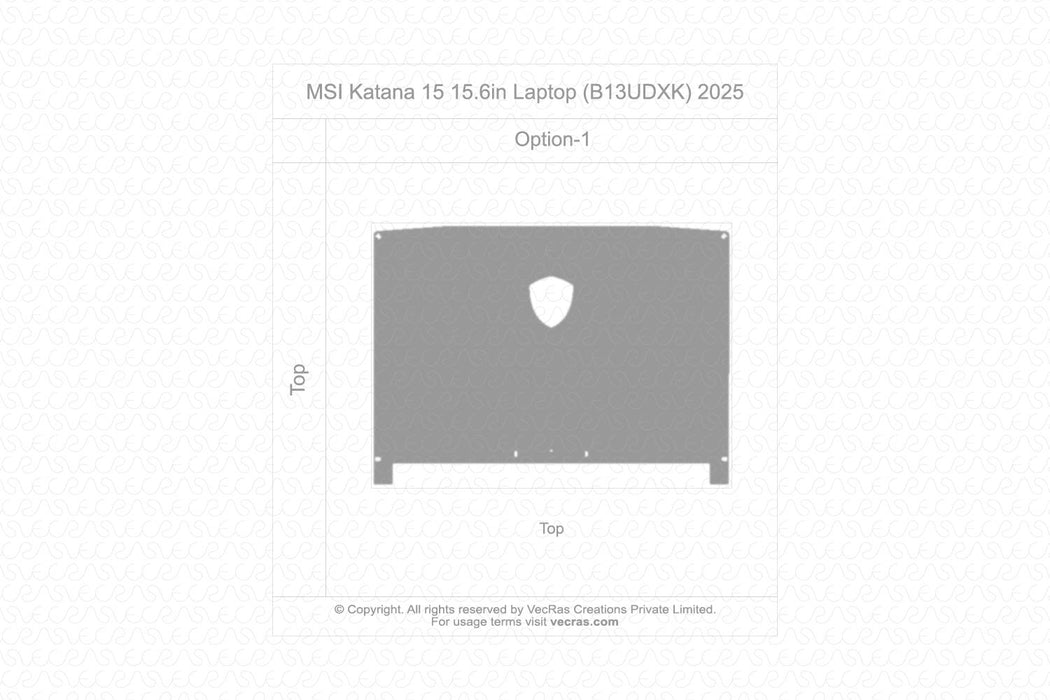 MSI Katana 15 15.6in Laptop 2025 | Vinyl Skin Cut File Template 