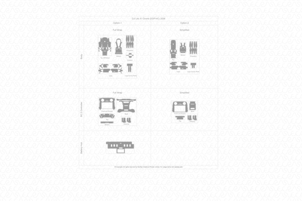 DJI Lito X1 Drone 2026 | Skin Template Vector 