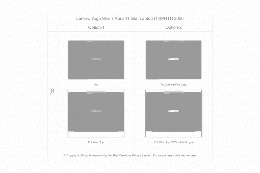 Lenovo Yoga Slim 7 Aura 11 Gen Laptop 2026 | Vinyl Skin Cut File Template