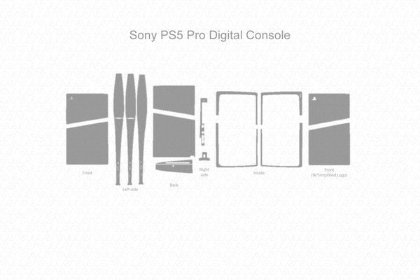 Sony PS5 Pro Console Full Wrap Skin Vector CutFile Template