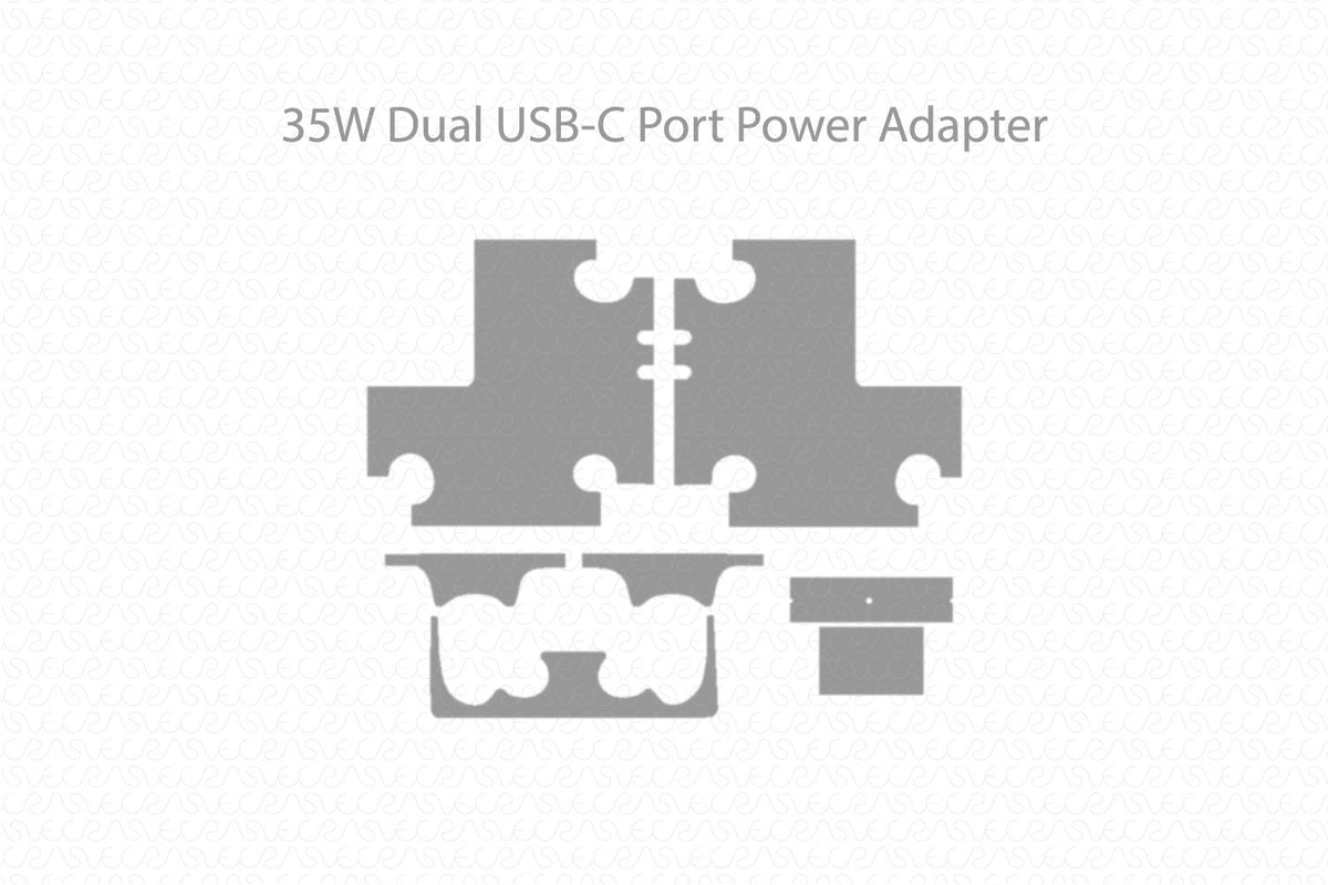 Apple 35W Dual Port USB-C Power Adapter Skin Template Vector 2022 — VecRas