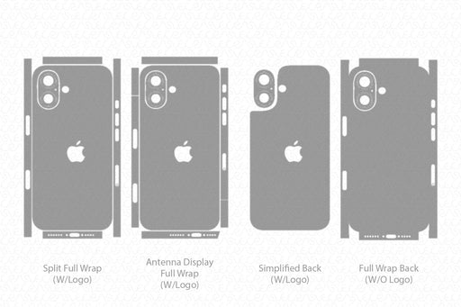  iPhone 16 Full Wrap Skin Vector CutFile Template