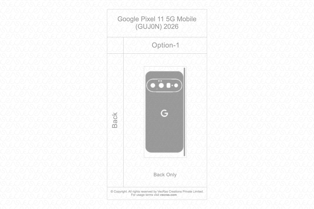 Google Pixel 11 5G Mobile 2026 | Vinyl Skin Cut File Template