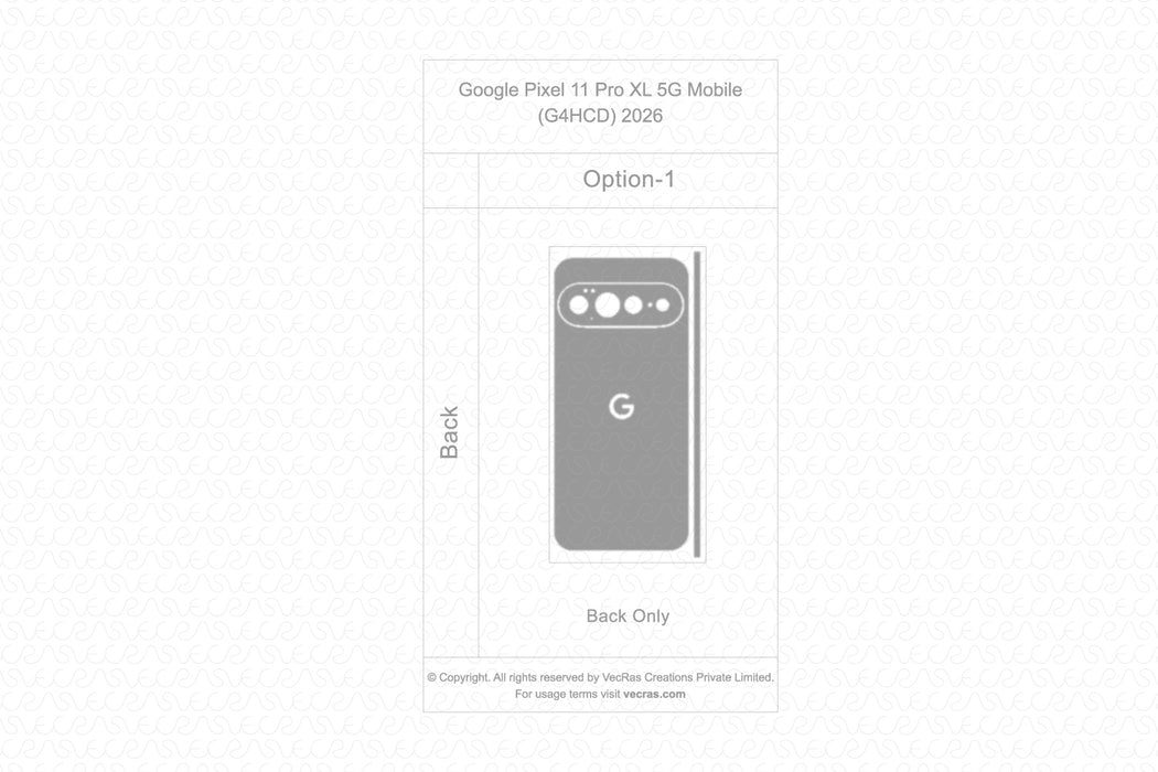 Google Pixel 11 Pro XL 5G Mobile 2026 | Vinyl Skin Cut File Template