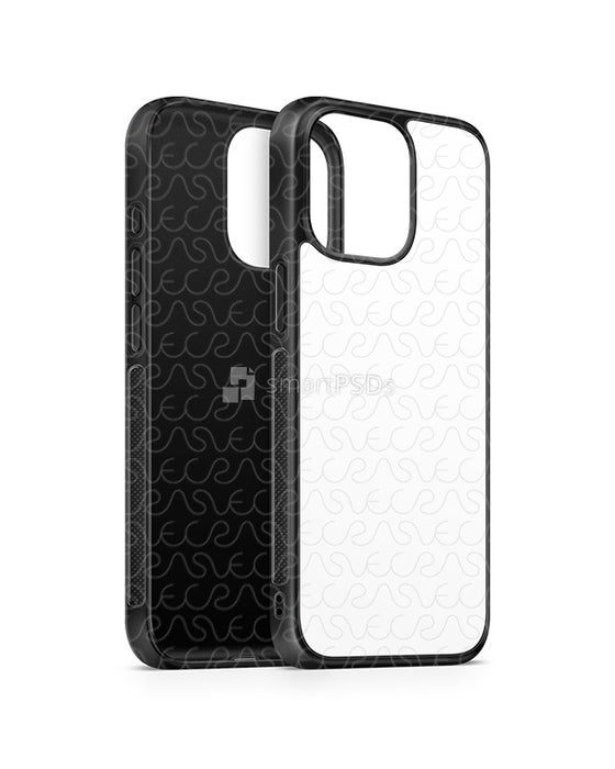 iPhone 15 Pro Max (2023) 2d Rubber Flex Case Design Mockup (Angled)