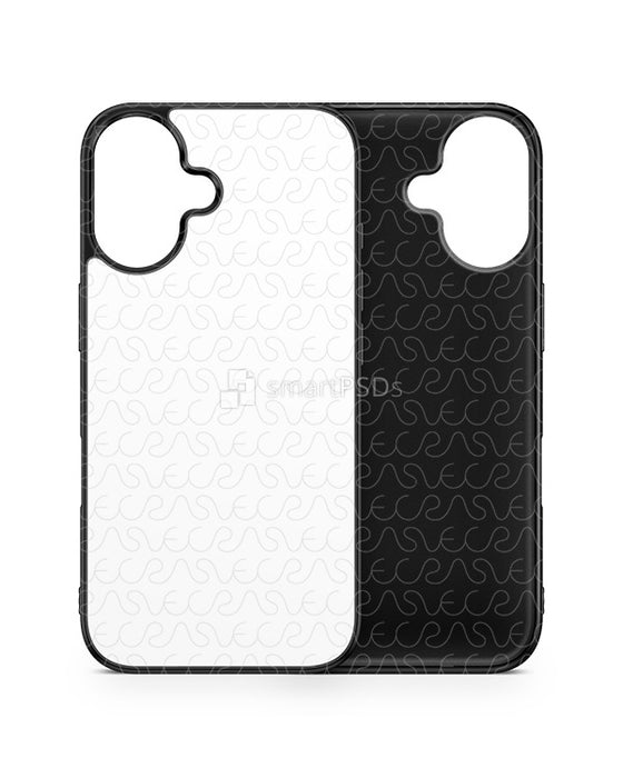 iPhone 16 (2024) 2d Rubber Flex Case Design Mockup