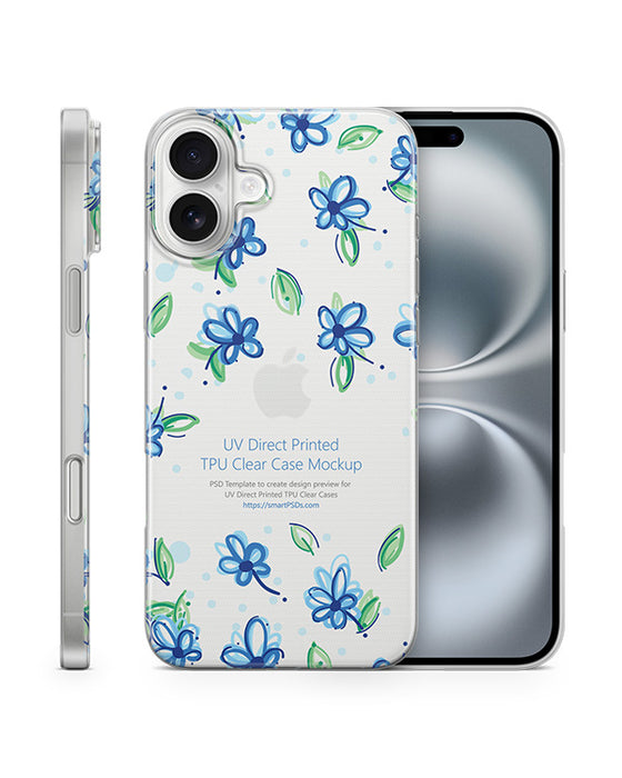 iPhone 16 Plus TPU Clear Case Mockup