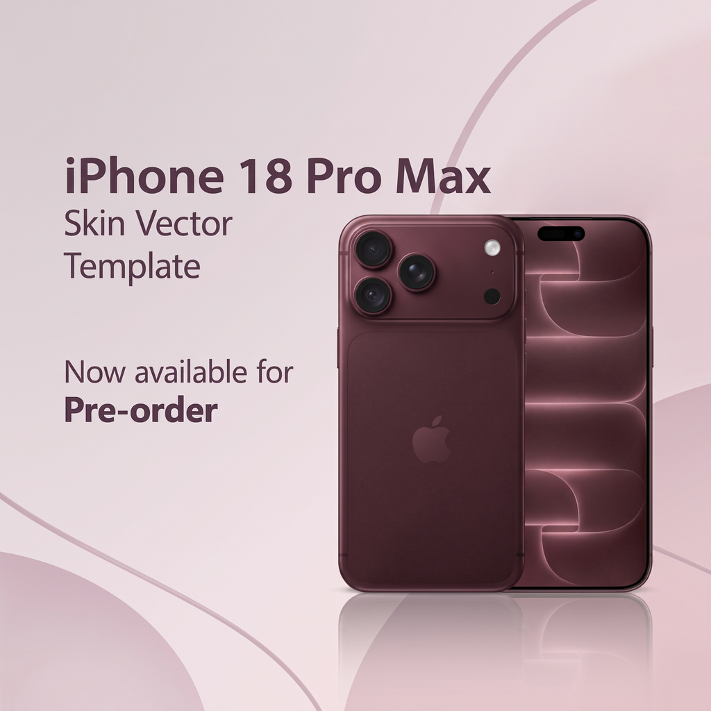 iPhone 18 Pro Max Mobile 2026 | Vinyl Skin Cut File Template
