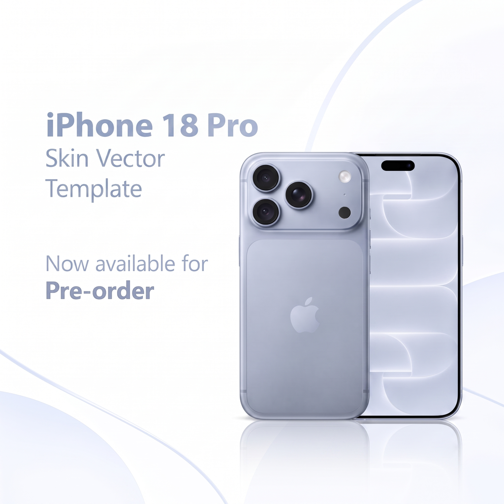 iPhone 18 Pro Mobile 2026 | Vinyl Skin Cut File Template