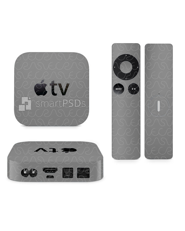 Tv Remote Skin Apple TV & Remote 2nd and 3rd Generation Vinyl Skin Design Mockup — VecRas