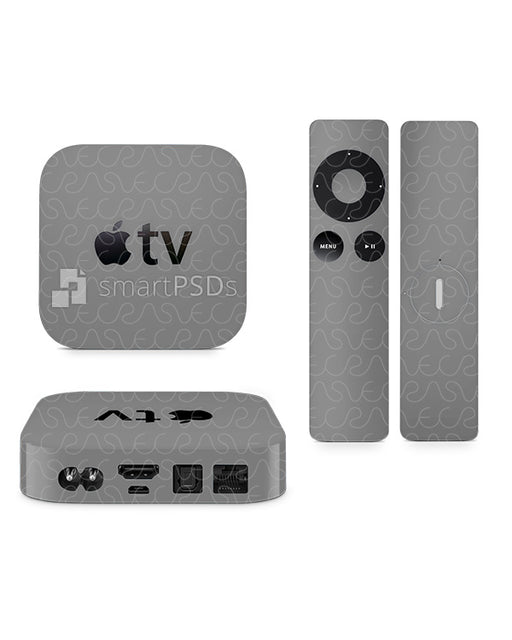 Apple TV & Remote 2nd and 3rd Generation Vinyl Skin Design Mockup