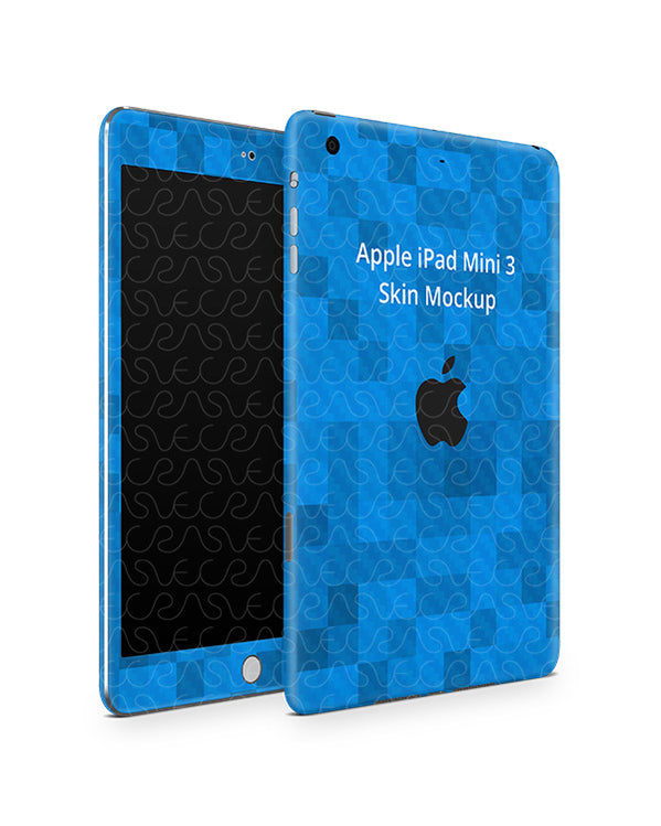 Ipad Mini Back Sticker Layout Apple iPad Mini 3 Tablet Skin Design Template (Front-Back Angled) — VecRas