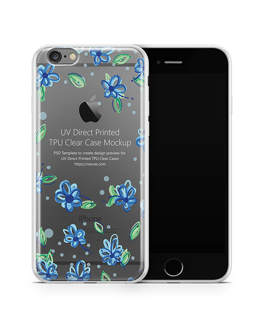 iPhone 6s Plus UV TPU Case with Frosted Edges Design Mockup 2015 (Front-Back angled)