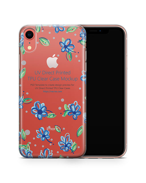 Apple iPhone XR UV TPU Clear Case Mockup 2018