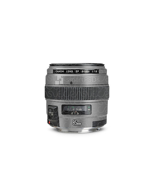 Canon EF 85mm f-1.8 USM Lens Skin PSD Mockup Template
