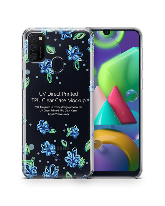 Galaxy M21 (2020) TPU Clear Case Mockup