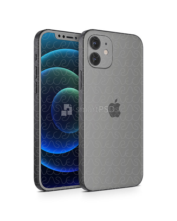 iPhone 12 PSD Skin Mockup Template (Angled) — VecRas