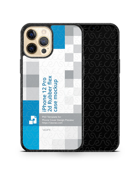 iPhone 12 Pro (2020) 2d Rubber Flex Case Design Mockup