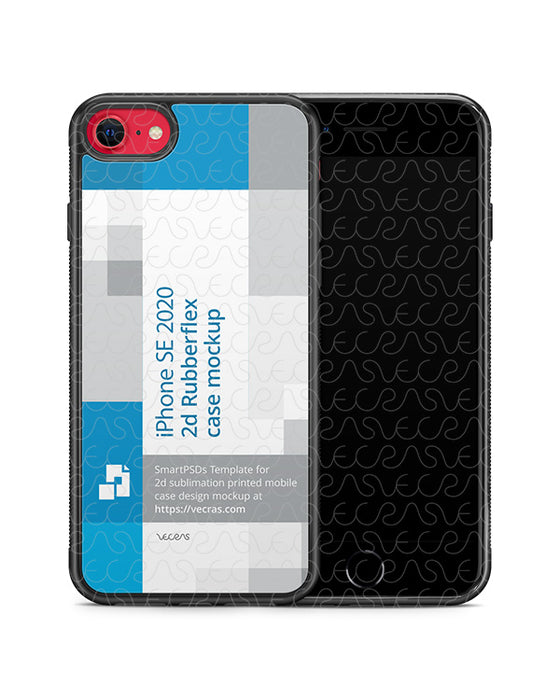iPhone SE (2020) 2d Rubber Flex Case Design Mockup