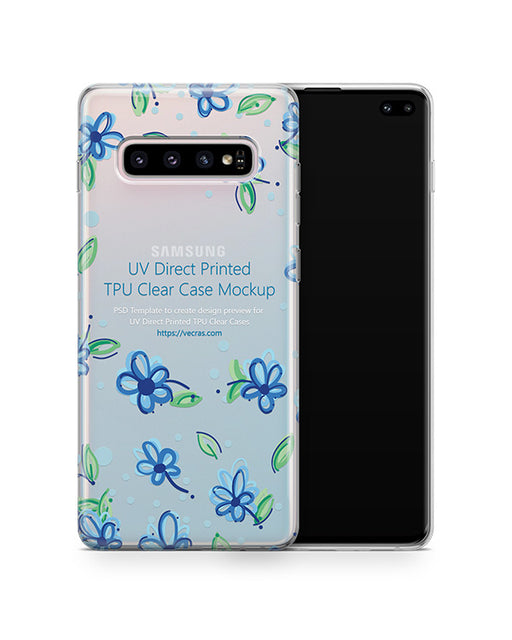 Samsung Galaxy S10 Plus UV TPU Clear Case Mockup 2019