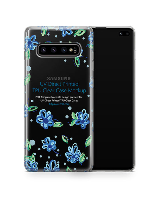 Samsung Galaxy S10 Plus UV TPU Clear Case Mockup 2019