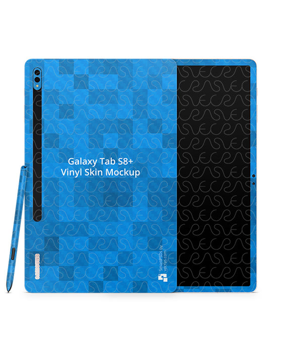 Galaxy Tab S8 Plus (2022) Vinyl Skin Mockup PSD Template