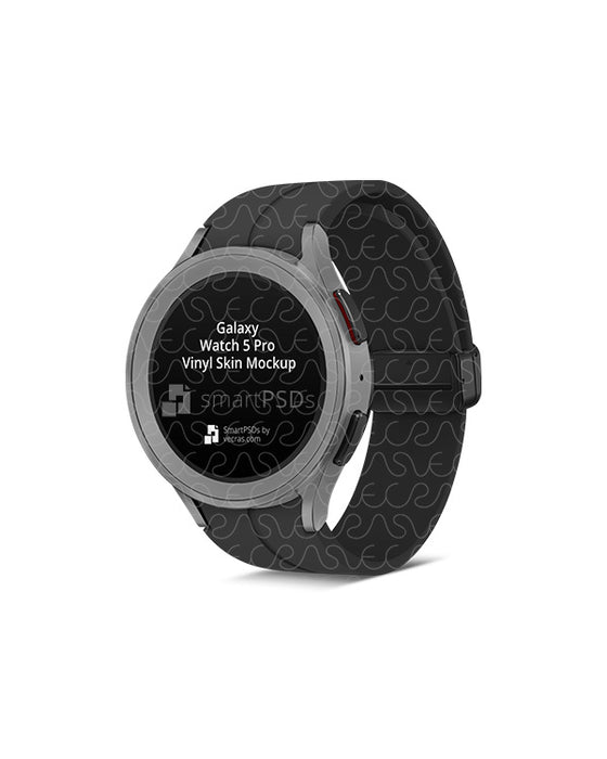 Galaxy Watch 5 Pro 45mm (2022) Vinyl Skin Mockup PSD Template