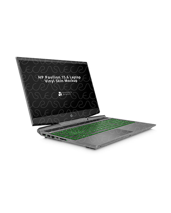 HP Pavilion (15-dk0047TX) 15.6 Gaming Laptop (2019) Skin Mockup PSD (2 views)