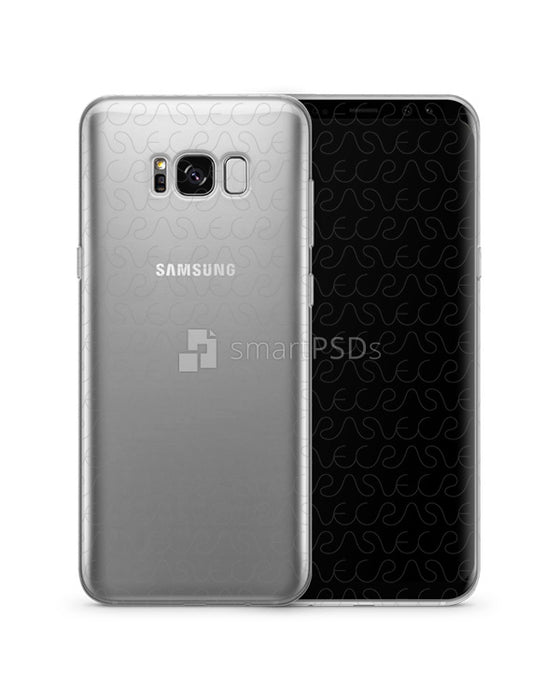 Samsung Galaxy S8-S8 Plus UV TPU Clear Mobile Case Design Mockup 2017