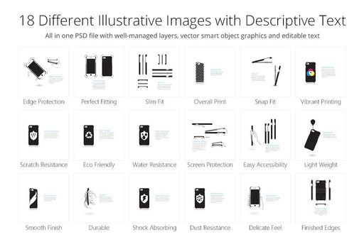 3d IMD Phone Case Features Illustrations Set