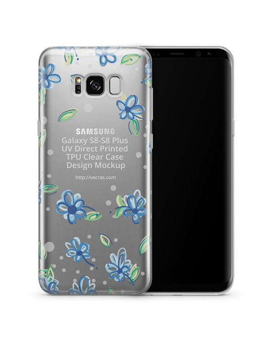 Samsung Galaxy S8-S8 Plus UV TPU Clear Mobile Case Design Mockup 2017