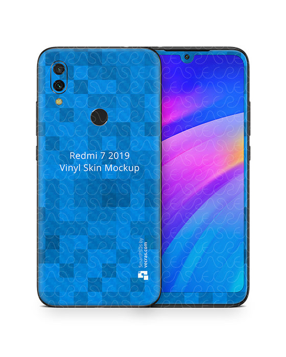 Xiaomi Redmi 7 Vinyl Skin Design Mockup 2019