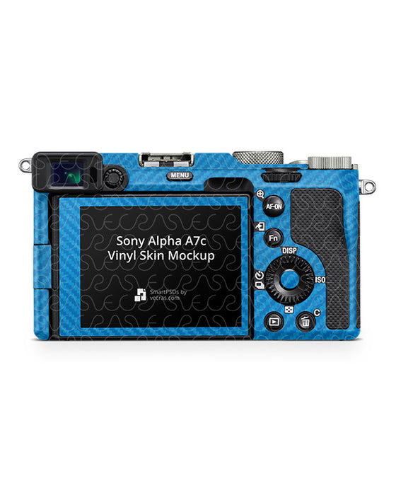 Sony Alpha A7c Camera & Lens (2020) Vinyl Skin Mockup PSD Template