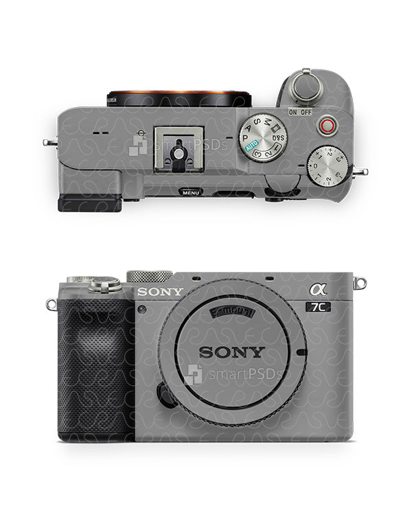 Sony Alpha A7c Camera & Lens (2020) Vinyl Skin Mockup PSD Template — VecRas