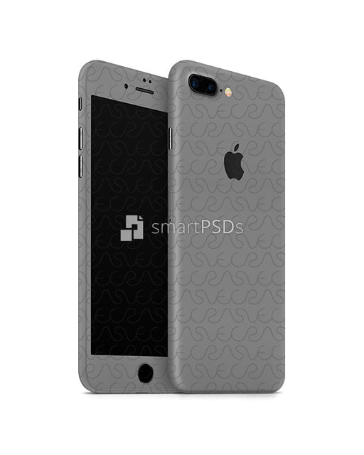 Apple iPhone 7 Plus Mobile Skin Design Template Front-Back Angled