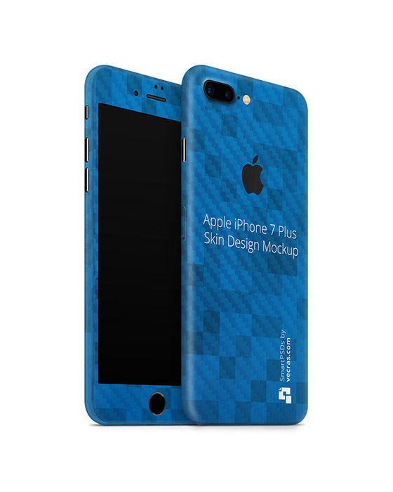 Apple IPhone 7 Plus Mobile Skin Design Template Front Back Angled
