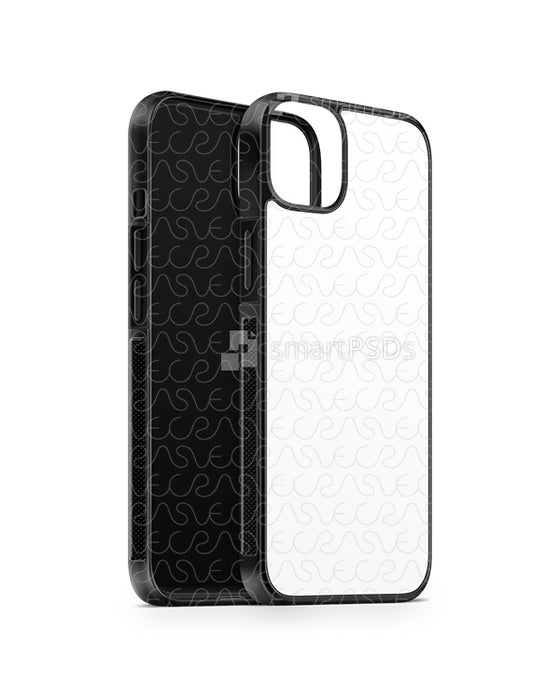 iPhone 14 Plus (2022) 2d Rubber Flex Case Design Mockup (Angled)