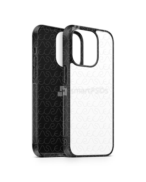 iPhone 14 Pro (2022) 2d Rubber Flex Case Design Mockup (Angled)