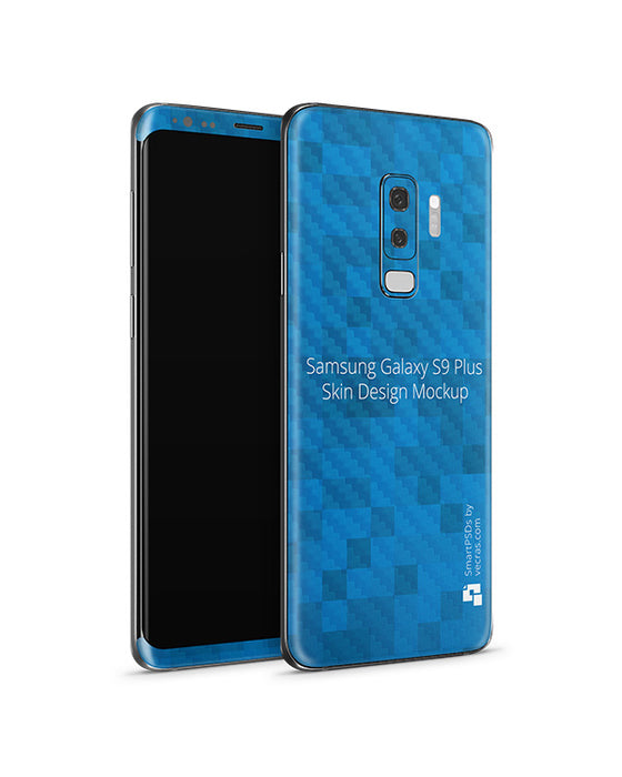 Samsung Galaxy S9 Plus Vinyl Skin Design Mockup 2018 (Front-Back Angled)