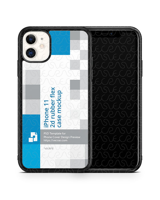 iPhone 11 (2019) 2d Rubber Flex Case Design Mockup