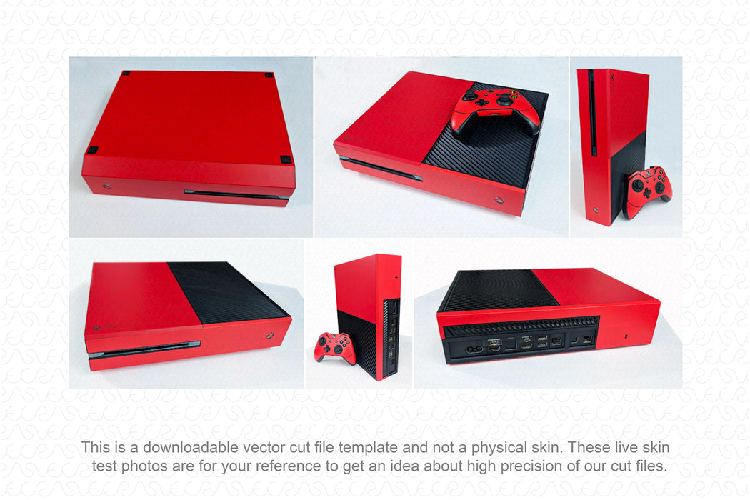Xbox One Library Template Microsoft Xbox One Gaming Console Skin CutFile Vector Template Full ...