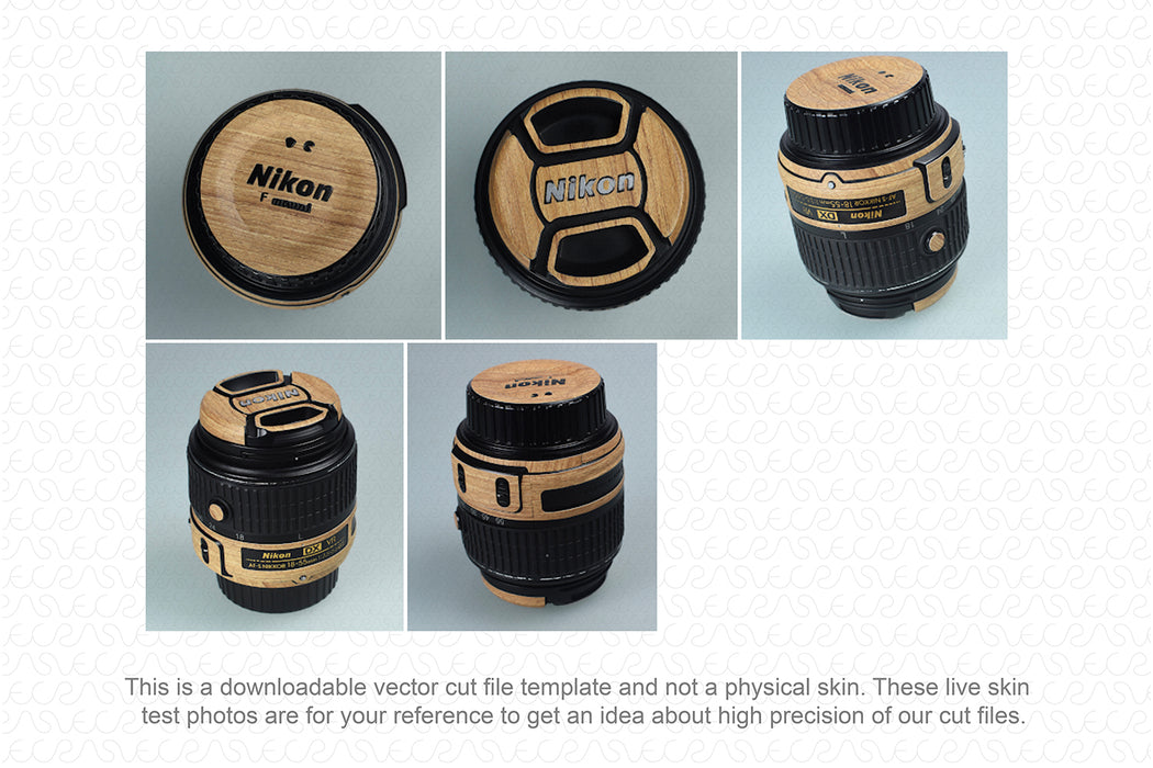 Nikon AF-S NIKKOR 18-55mm F 3.5-5.6G II Lens (2014) Skin Vector Template