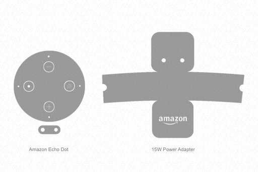Amazon Echo Dot 3 (2018) & Power Adaptor Skin Vector Template