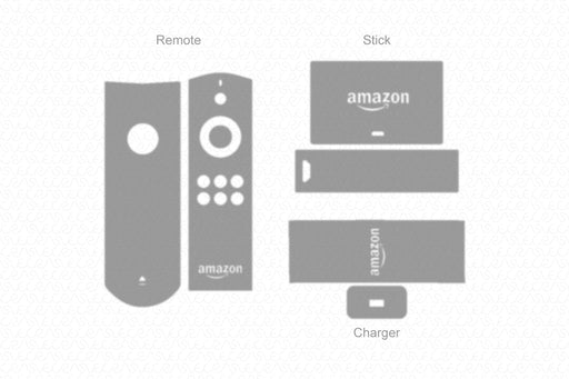 Amazon Fire TV Stick 2 (2016) with Voice Remote & Power Adaptor Wrap Template Cut File