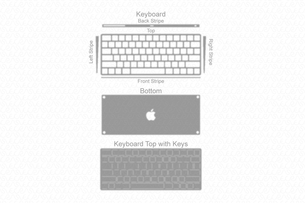 Apple Keyboard  Full Wrap Skin Vector CutFile Template