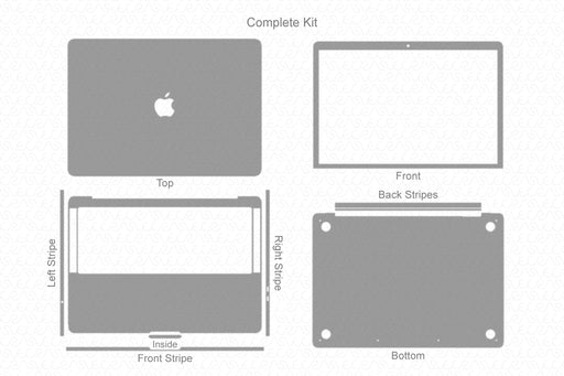 MacBook Pro 13” Non-TouchBar Full Wrap Skin Vector CutFile Template