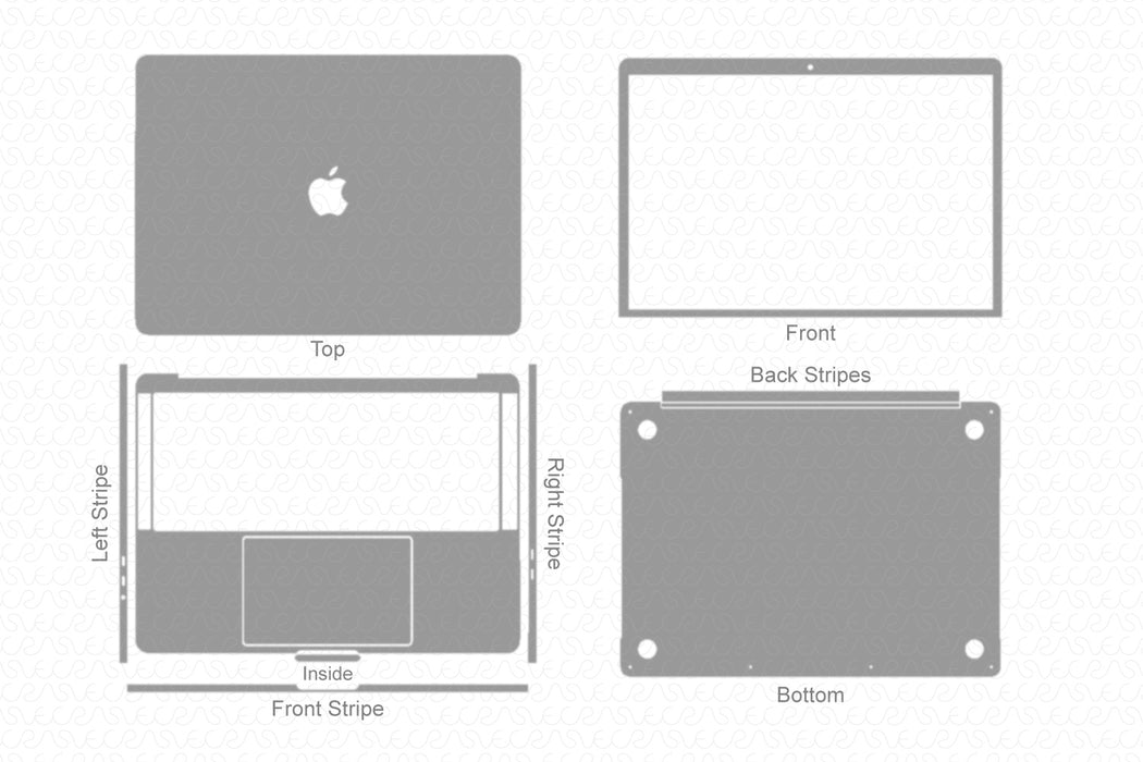 MacBook Pro 13” TouchBar  Full Wrap Skin Vector CutFile Template