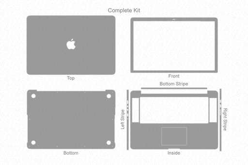 MacBook Pro 15” Retina Full Wrap Skin Vector CutFile Template