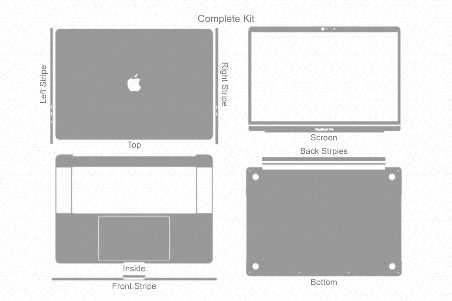 Vinyl Ready Vector Cut File Templates for MacBook Skins in Ai, PLT, EPS ...